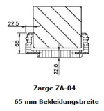 Technische Zeichnung von Profilzarge für Wohnungseingangstüren Weißlack RAL 9010 Premium ZA-04