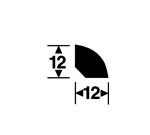 Profilansicht von Neutraler, weißer Viertelstab Profil 7 (2380 x 12 x 12 mm) - MEISTER