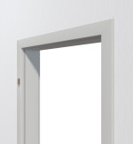 Detailbild Zarge für Eingangstüren mit Exklusiv-Kante Uni grau Perlstruktur RAL 7035