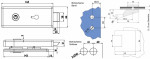 Beschlagset für Glastüren Palma - technische Zeichnung
