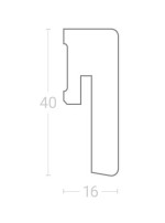 Technische Zeichnung von Sockelleiste Eiche D012 (16 x 40 x 2200 mm) - Parador