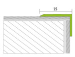 Zeichnung von PROSTEP Winkelprofil Aluminium 25x20mm eloxiert Edelstahl gebohrt 100cm - Proline