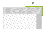 Zeichnung von PROSTEP Winkelprofil Aluminium 25x10mm eloxiert Edelstahl selbstk. 270cm - Proline