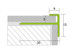 Zeichnung von PROSTEP Treppenkante Aluminium 30x5mm eloxiert Edelstahl 270cm - Proline