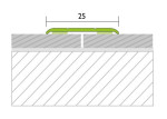Zeichnung von PROTRANS Übergangsprofil Aluminium 25mm eloxiert Edelstahl selbstklebend 270cm - Proline