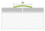 Zeichnung von PROTRANS Übergangsprofil Aluminium 30mm eloxiert Silber selbstklebend 100cm - Proline