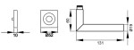 technische Zeichnung von Rhodos ER28Q OS Kosmos Schwarz Quadratrosette Zimmertürgarnitur - Karcher Design