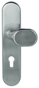 Detailansicht des Beschlags von GARANT Wohnungseingangstür-Set Weißlack RAL 9010 CePaL mit Zarge und Beschlag