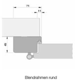 Technische Zeichnung von Blendrahmen Graueiche CPL mit runder Kante - Hörmann
