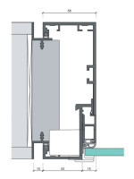 Technische Zeichnung von Zarge für Ganzglastüren Aluminium Tectus BLACK|LINE - Erkelenz