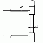 Technische Zeichnung 2 Flügelteil für gefälzte Türen V 0026 WF vernickelt - Simonswerk