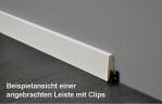 Ansicht mit Clips von Sockelleiste (Eiche sanftbeige) SKL 60
