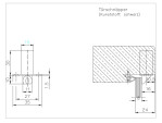 Technische Zeichnung von Türschnäpper für Doppelflügeltüren - Lienbacher Glas