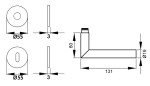 Rhodos EPL28 Edelstahl matt runde Flachrosetten Garnitur technische Zeichnung - Karcher Design