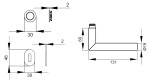 Rhodos ER28 Mini Polaris weiß Rundrosette Zimmertürgarnitur technische Zeichnung - Karcher Design