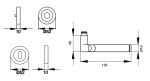 technische Zeichnung Modell R38 Starlight Chrom Edelstahl Rundrosetten Garnitur - Karcher Design