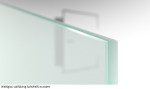 Beispiel Glasart ESG-SoftWeiß von Vollflächig matt Glasschiebetür mit zwei festen Seitenteilen und Oberlicht DORMA MUTO Variante 1 - Erkelenz