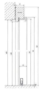 Technische Zeichnung von WESTAG Blendrahmen für Wohnungseingangstüren Kitt A 446 PortaLit