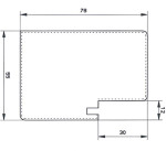 Technische Zeichnung von Blockrahmen für Wohnungseingangstüren Nussbaum Noce NU 736 PortaLit-CPL BR78 - Westag