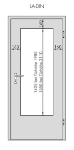 Glasmaß von Arctic Weiß RAL 9016 Typ LA-DIN WestaLack Innentür - Westag