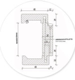 Technische Zeichnung von Massivholzzarge Eiche astig ohne Gehrung Profil C