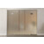 ERKELENZ Doppelflügel-Glaspendeltür Algo Motiv klar mit zwei festen Seitenteilen und Oberlicht DORMA Mundus BTS Variante 12 