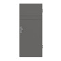 Frontansicht von HÖRMANN Wohnungseingangstür Groove 78 Staubgrau RAL 7037 Lack DesignLine