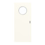 Frontansicht von GARANT Feuchtraum-Schiebetür 0105-60 Pearl White Resopal mit Lichtausschnitt LA-13