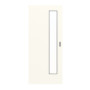 Frontansicht von GARANT Feuchtraum-Schiebetür 0105-60 Pearl White Resopal mit Lichtausschnitt LA-4 schlossseitig