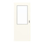 Frontansicht von GARANT Feuchtraum-Schiebetür 0105-60 Pearl White Resopal mit Lichtausschnitt LA-6