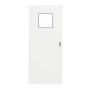 Frontansicht von GARANT Feuchtraum-Schiebetür D354-60 Designer White Resopal mit Lichtausschnitt LA-8