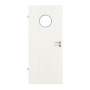 Frontansicht von GARANT Feuchtraumtür Authentic Bianco GCK08 mit Lichtausschnitt LA-12