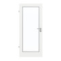 Frontansicht von GARANT Feuchtraumtür D354-60 Designer White Resopal mit Lichtausschnitt LA-3
