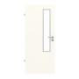 Frontansicht von GARANT Feuchtraumtür 0105-60 Pearl White Resopal mit Lichtausschnitt LA-5 schlossseitig