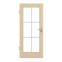 Frontansicht von GARANT Zimmertür Authentic Sand CPL mit Lichtausschnitt LA-3 Sprosse SP4