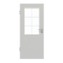 Frontansicht von GARANT Zimmertür D92-60 Dove Grey Resopal mit Lichtausschnitt LA-6 Sprosse SP4