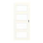 Frontansicht von GARANT Schiebetür 0105-60 Pearl White CePaL mit Lichtausschnitt LA-11