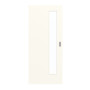 Frontansicht von GARANT Schiebetür 0105-60 Pearl White CePaL mit Lichtausschnitt LA-4 schlossseitig