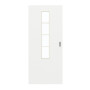 Frontansicht von GARANT Schiebetür D354-60 Designer White Resopal mit Lichtausschnitt LA-5 mittig Sprosse SP10