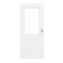 Frontansicht von GARANT Schiebetür D354-60 Designer White Resopal mit Lichtausschnitt LA-6
