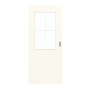 Frontansicht von GARANT Schiebetür 0105-60 Pearl White CePaL mit Lichtausschnitt LA-6 Sprosse SP0