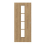 Frontansicht von CLASSEN Schiebetür 4.6 Hickory Eiche CPL mit Lichtausschnitt