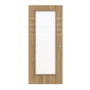 Frontansicht von CLASSEN Schiebetür 4.9 Hickory Eiche CPL mit Lichtausschnitt