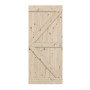 Frontansicht von Loft Rustic K Kiefer Massivholz Schiebetür - Radex