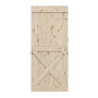 Frontansicht von Loft Rustic X Kiefer Massivholz Schiebetür - Radex