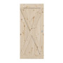 Frontansicht von Loft Rustic XI Kiefer Massivholz Schiebetür - Radex