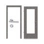 Komplettset-Ansicht von Innentür-Set 4.3 Grigio Eiche CPL mit Zarge und Drücker - Classen