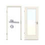 Komplettset-Ansicht von CLASSEN Innentür-Set Terra RAL 9010 Weißlack 3.12 mit Zarge und Drücker