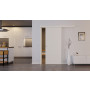 Front-Milieuansicht der vor der Wand laufenden CLASSEN Schiebetür Dynamic 3.27 Weißlack RAL 9010