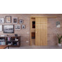 Front-Milieuansicht der vor der Wand laufenden CLASSEN Schiebetür 4.13 Hickory Eiche CPL